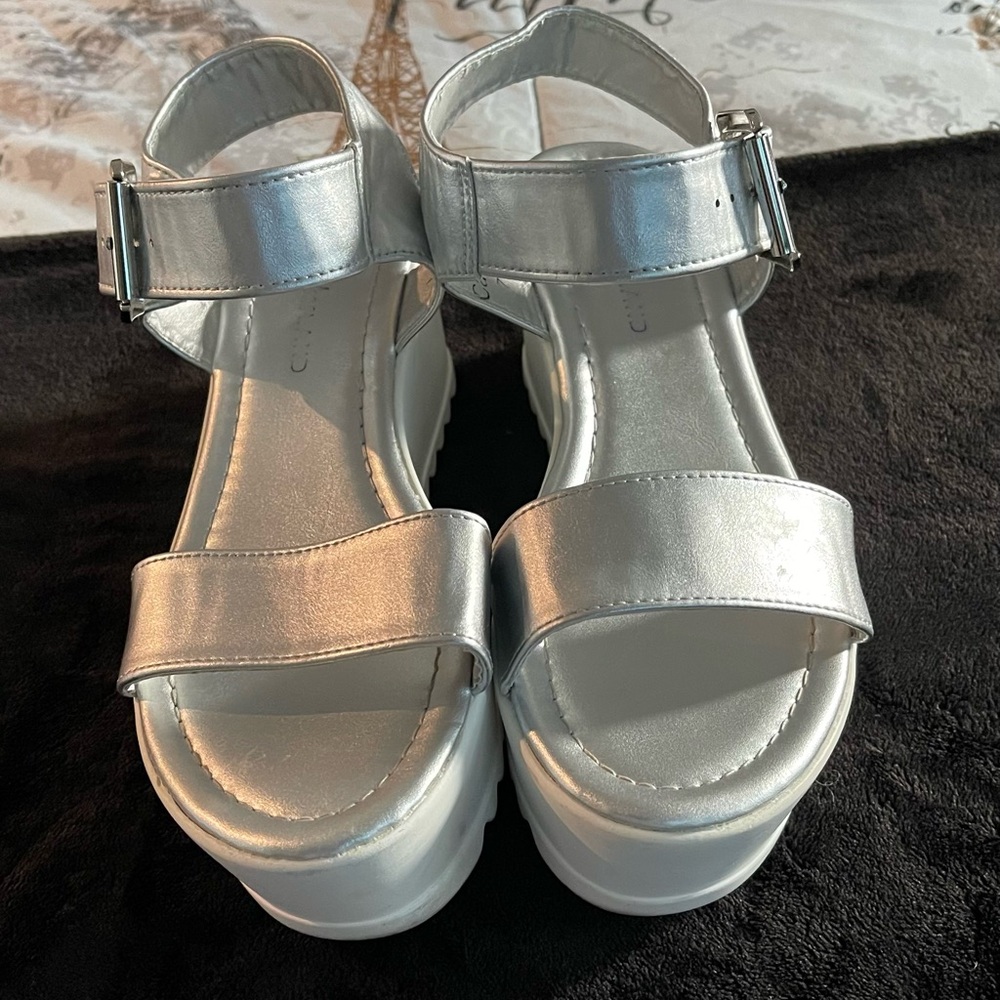 Silver Platform Sandals